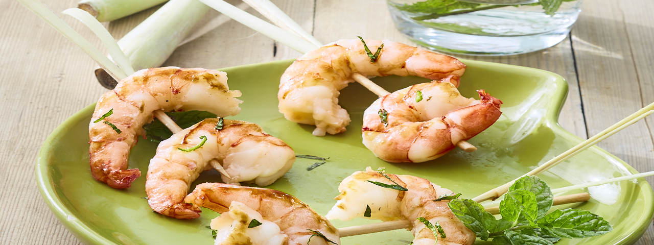 Brochettes De Crevettes Au Citron Escal Seafood